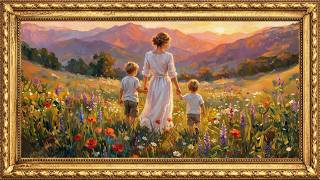 Peaceful Family in Nature 4K 🌄 Golden Hour Landscape | Relaxing Aesthetic Visuals screenshot 4