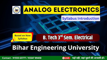 Analog electronics (Syllabus Analysis) || 3rd Sem Electrical  || BEU Patna