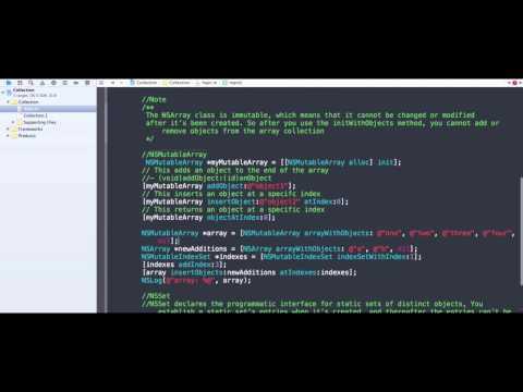 Objective C Collections: NSArray,NSMutableArray, NSSet,NSMutableSet,NSDictionary