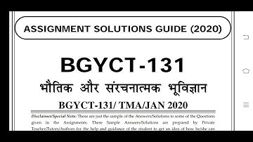 BGYCT 131 Ignou Solved Assignment 2020-21