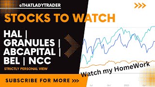 Stocks To Watch : AB Capital | BEL | NCC | HAL | Granules India | That Lady Trader