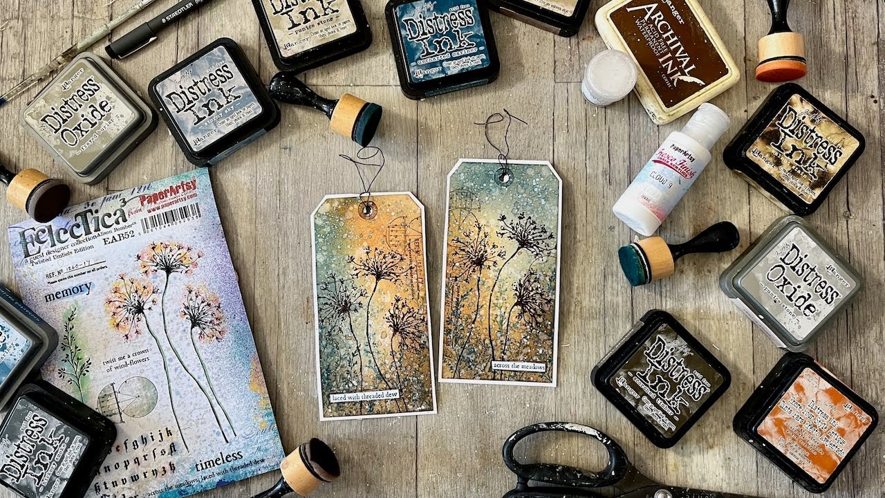 Tag Time - autumn meadow tags with my PaperArtsy stamps