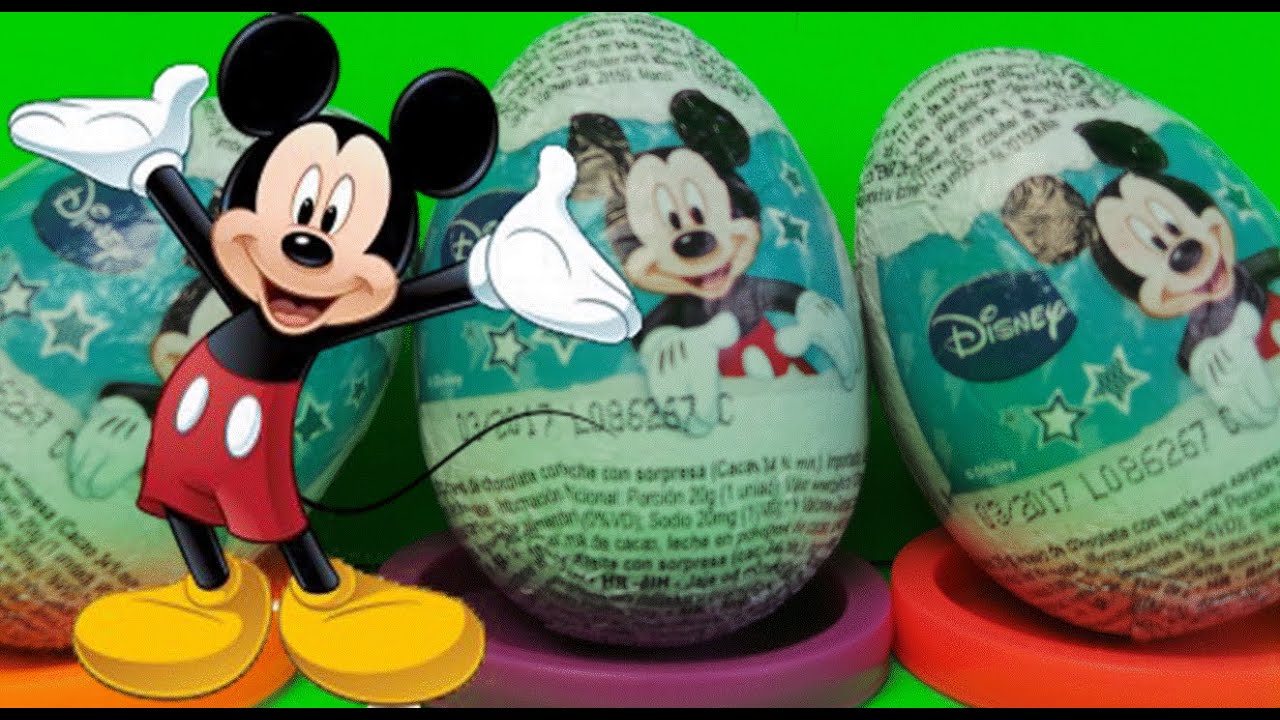 LATEST 3 X DISNEY MICKEY MOUSE SURPRISE CHOCOLATE EASTER EGG OPENING