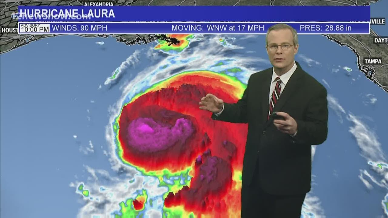 Hurricane Laura forecast track as of Tuesday night - YouTube