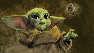 BABY YODA (GROGU) - PROCREATE DRAWING