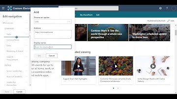 Add a link or label to the top menu on a SharePoint Communication site