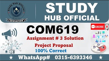 COM619 Assignment 3 solution SP2024 project proposal