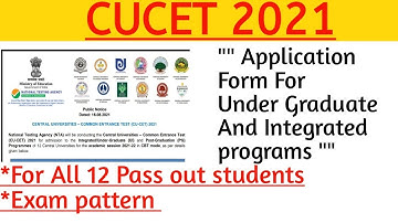 CUCET 2021||Online application form for ug and integrated program cucet|Under graduate ptogram cucet