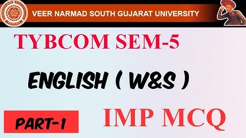 English MCQ | Tybcom sem-5 ATKT | Important MCQ | I have three vision for India | vnsgu online exam