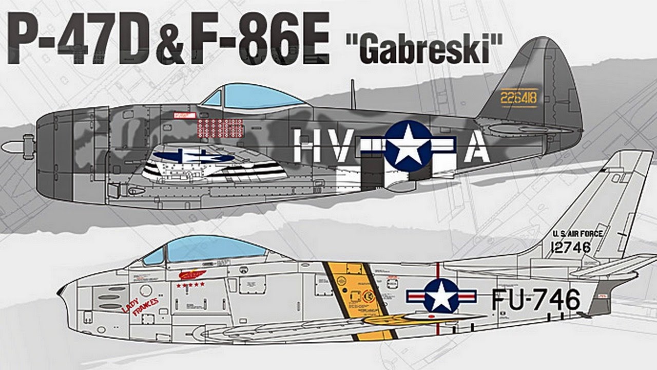 FULL VIDEO BUILD GABRESKI 1/72 P-47D/F-86E by Academy