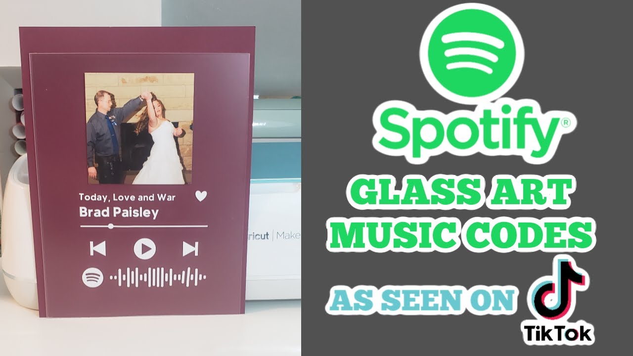 Spotify Glass Artwork With Cricut Easy Beginner Tutorial Spotify Code Frame From Tiktok Trending Youtube