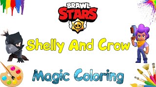 Shelly And Crow BRAWL STARS / Coloring Page / How to Color BRAWL STARS screenshot 5