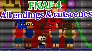 All FNAF 4 endings and cutscenes!