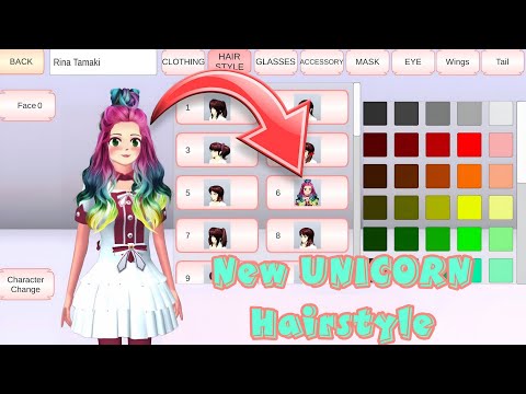 How to create new Unicorn Hairstyle in Sakura school simulator! ! Tutorial video! ! 