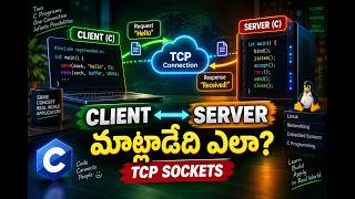 TCP Socket Programming in C | Client Server Explained in Telugu