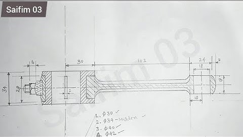 Top View of Connecting Rod, Full Sectional View, #saifim