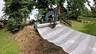 Working on the hillside Road