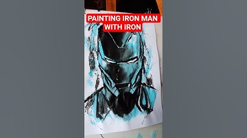Painting IRON MAN Using IRON Only 😳🔥 (No Brushes) #shortsfeed #art #artwork #trendingshorts #ironman