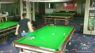 Chinese angry ninja pool player