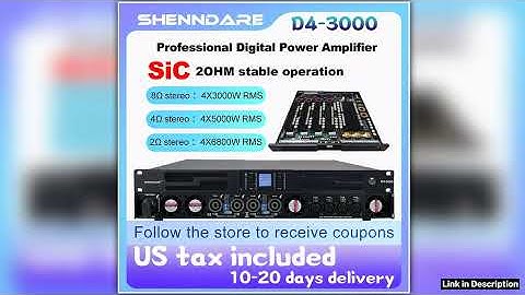 ShennDare D43000 2ohm Stable Working 4x6800W 2OHM Professional Digital Audio Power Amplifier DJ