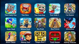 Tom Hero,Cat Runner,Sonic Dash,Minion Rush,Bus Rush,Run Forrest,Miraculous,Subway Surf,Temple Run 2 screenshot 5