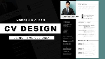 How to Create Responsive Resume Website using HTML and CSS | Resume CV design in HTML CSS 2023