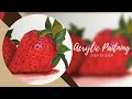 Strawberries | Easy acrylic painting for Beginners | Step by Step