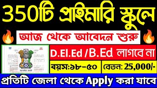 😱350 টি সরকারি স্কুলে D.El.Ed/B.Ed ছাড়াই নিয়োগ📌| Central Primary Recruitment 2024💥#jobs#banglanews