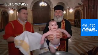 This baptism in Georgia is enough to make your head spin - Orthodox Religion Resimi