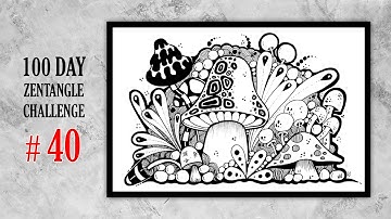 40 # 100 days of tangling | zentangle 100 day challenge | zentangle doodle art | zentangle art