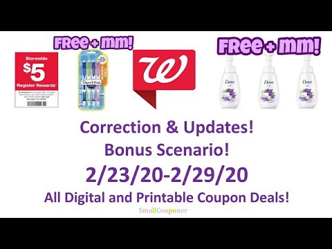 Walgreens Correction & Updates! Bonus Scenario! All Digital and Printable Coupon Deals!