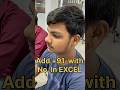 Add +91- before Mobile No in Excel … #trending #excel #computereducation #youtubeshorts