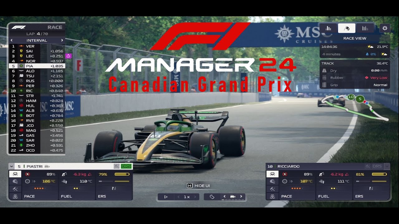 F1 Manager 24 Canada Grand Prix Highlights