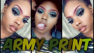 HOW TO: ARMY PRINT EYESHADOW | Camouflage/Camo Makeup | Nyx Vivid Liners