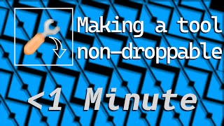 How to prevent a tool to be dropped | Roblox Studio
