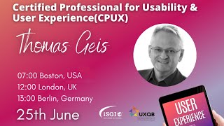 Thomas Geis: Certified Professional for Usability and User Experience (CPUX)