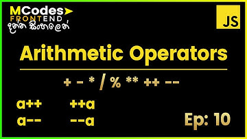 JavaScript Arithmetic operators (in Sinhala)