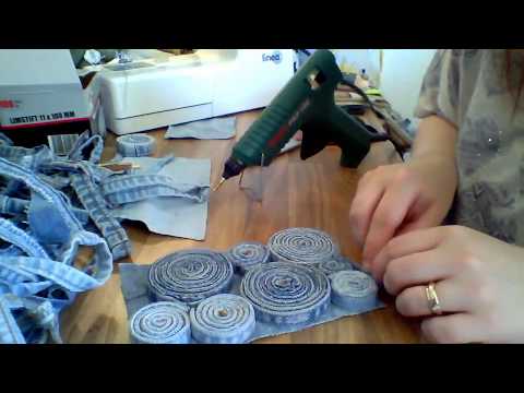 Jeans coaster - from scraps (Timelaps) DIY - no sewing