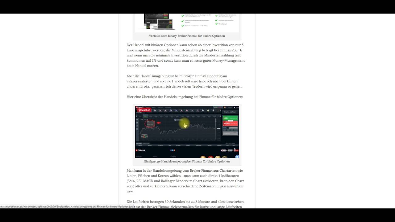 Infos Uber Broker Finmax Fur Binare Optionen Youtube