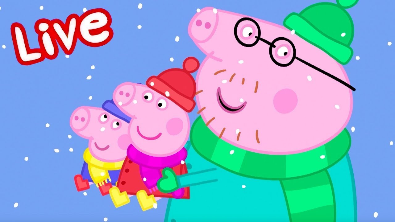 Christmas with Peppa Pig 🎄 Winter Fun! Full Episodes ❄️ Kids Cartoons 🔴 LIVE 24/7