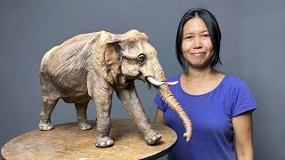 ART  Sculpture of Bull Elephant by Khwan Barton (Part 1)