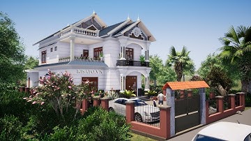 Mẫu Biệt Thự 2 Tầng Mái Thái Hiện Đại Đẹp Nhất Đức Thắng, Tiên Lữ, Hưng Yên