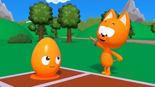 Competición de los huevos de colores | El gatito Kotė | Juegos infantiles y dibujos animados