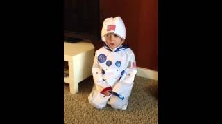 Astronaut Trevor telling about his mission