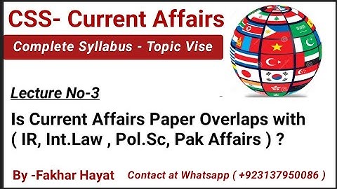 Is CSS Current Affairs Paper Overlaps with IR & other Subjects?