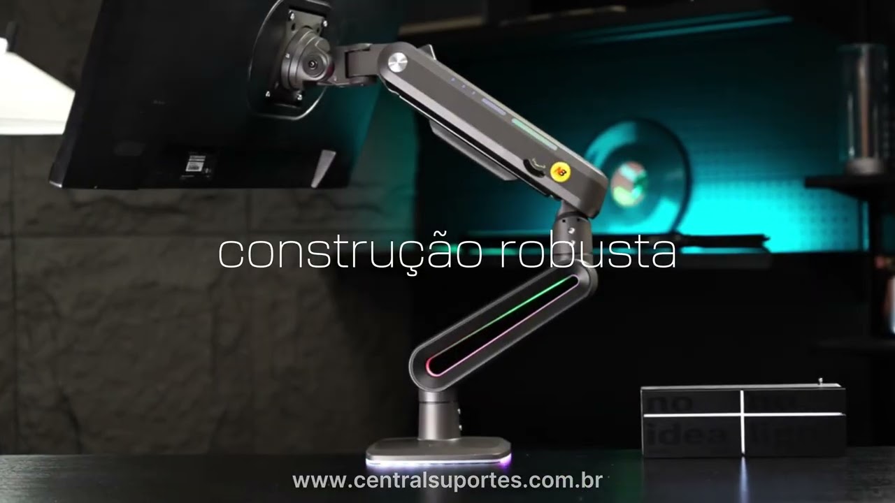 Demonstração do Suporte Monitor Gamer 32 a 60 Articulado com Mola Mecânica F6-G G70 North Bayou