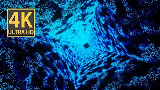 Abstract Background Video 4K Screensaver Tv Vj Loop Neon Asmr Blue Sci-Fi Calm Hypnotic Blender Art