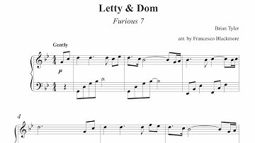Brian Tyler - Letty & Dom (Furious 7) | Download Sheet Music