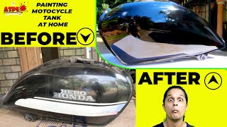 How to Paint a Motorcycle Tank Complete Restoration | Hindi