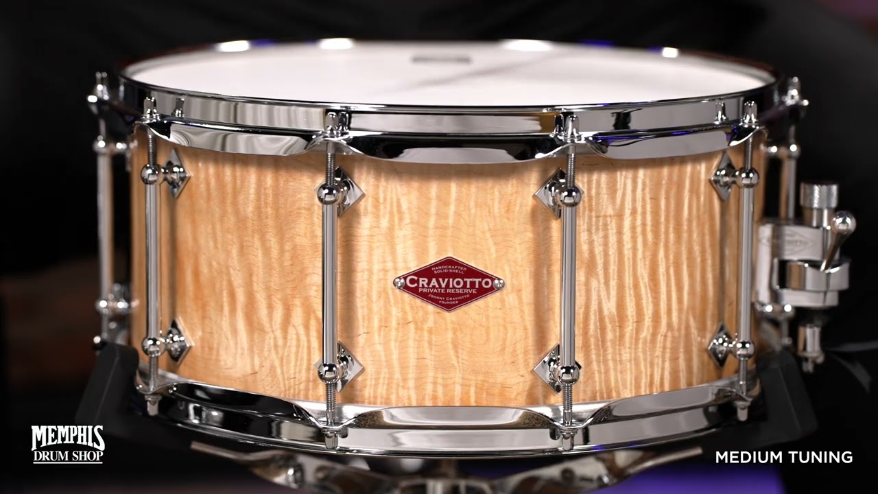 Craviotto 14x6.5 Private Reserve Curly Maple Snare Drum